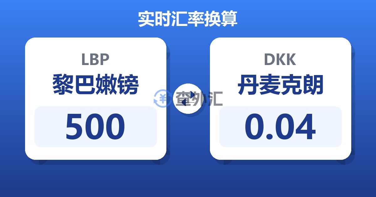 500黎巴嫩镑兑丹麦克朗