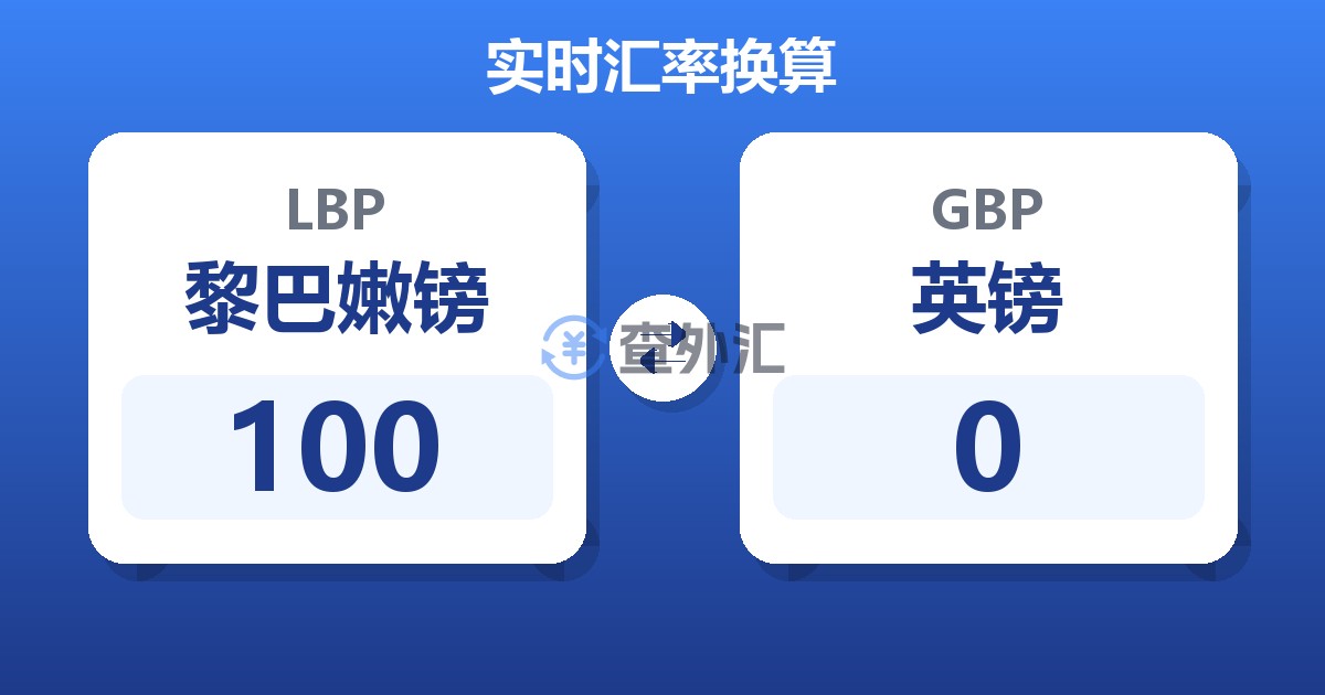 100黎巴嫩镑兑英镑