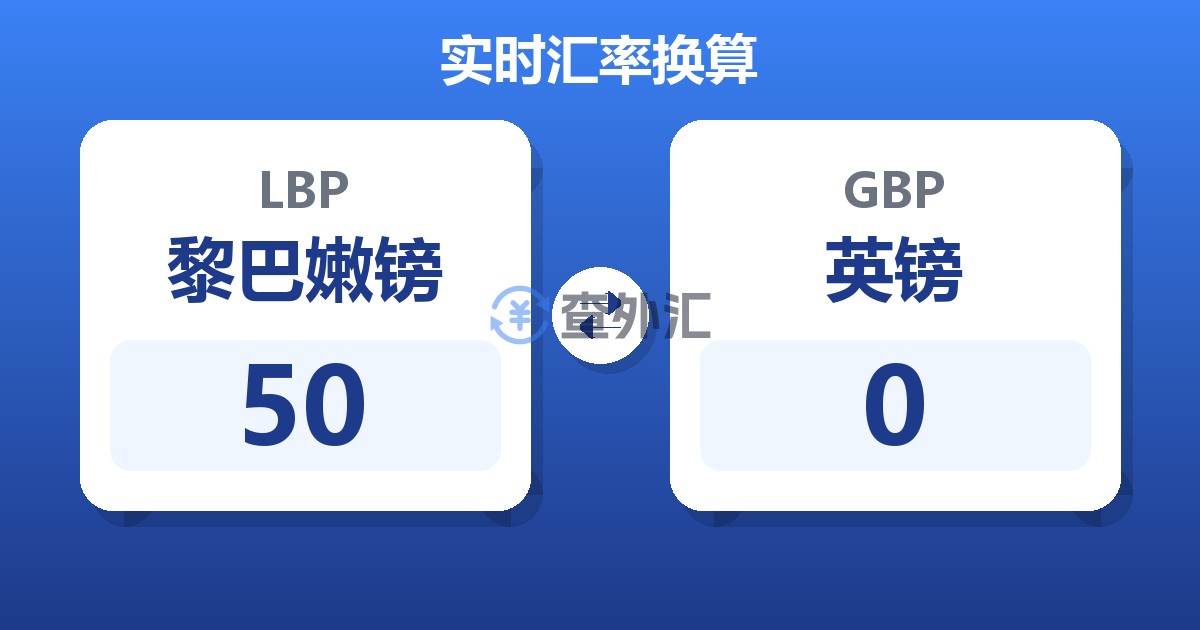 50黎巴嫩镑兑英镑