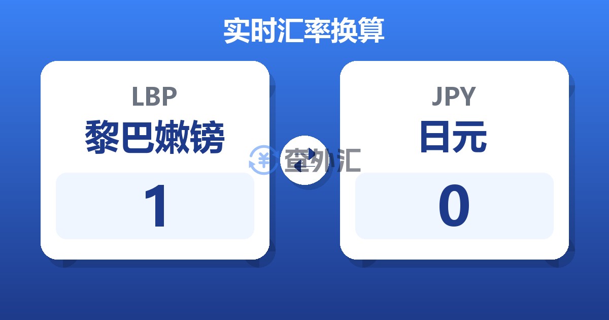 1黎巴嫩镑兑日元