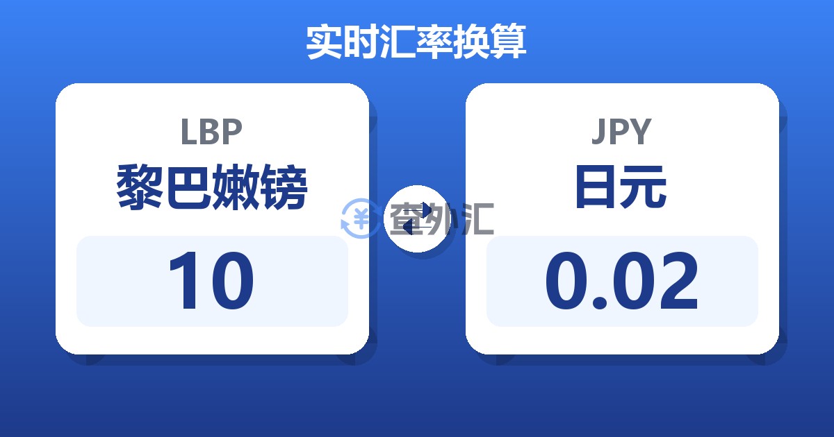 10黎巴嫩镑兑日元