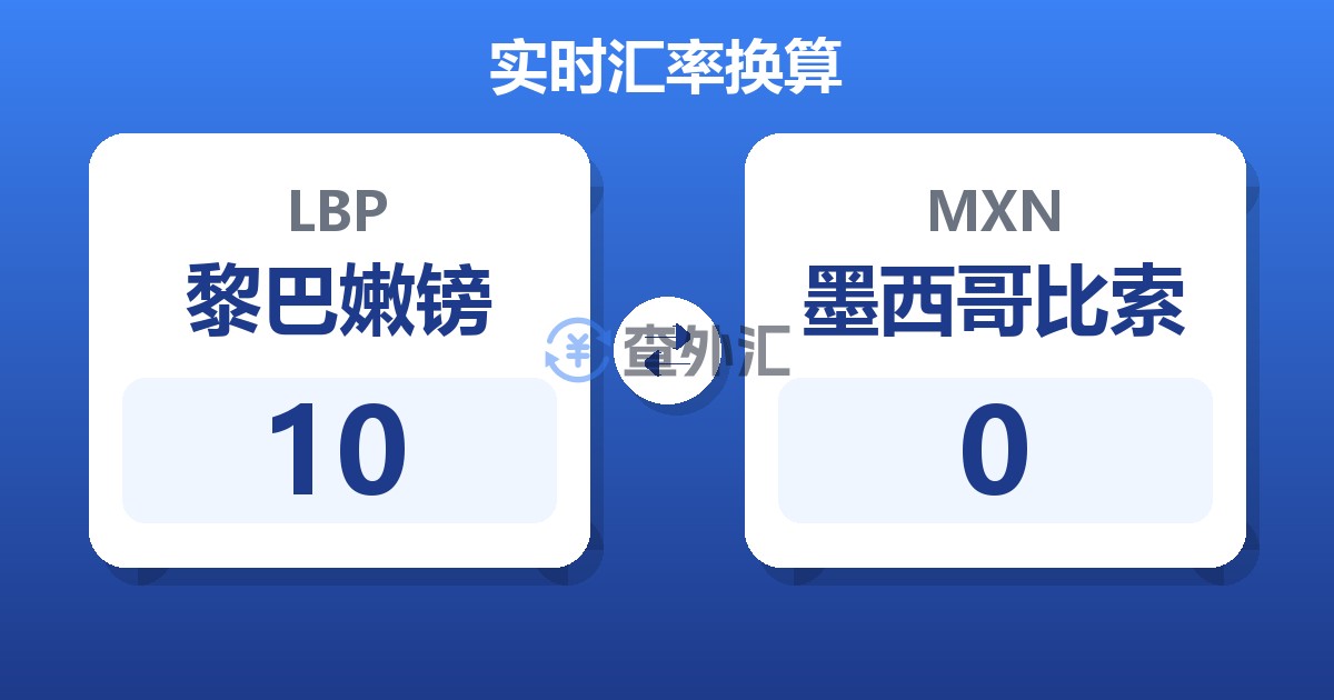 10黎巴嫩镑兑墨西哥比索