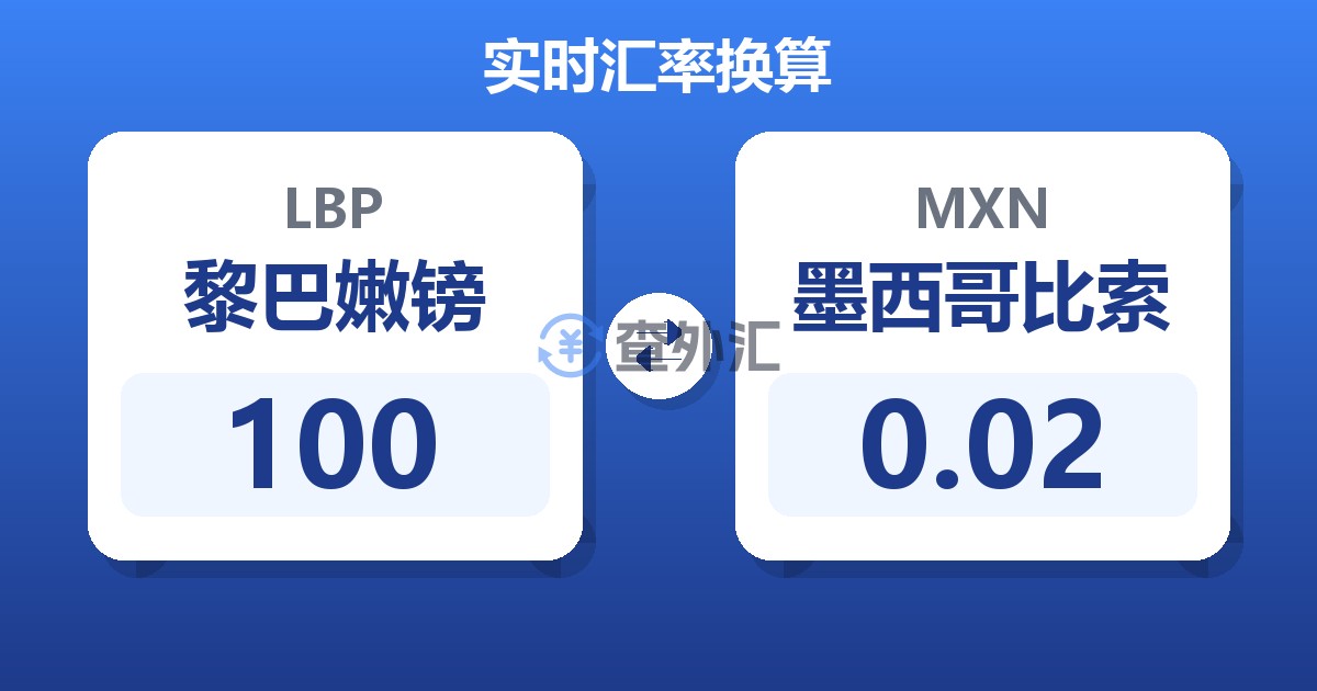 100黎巴嫩镑兑墨西哥比索