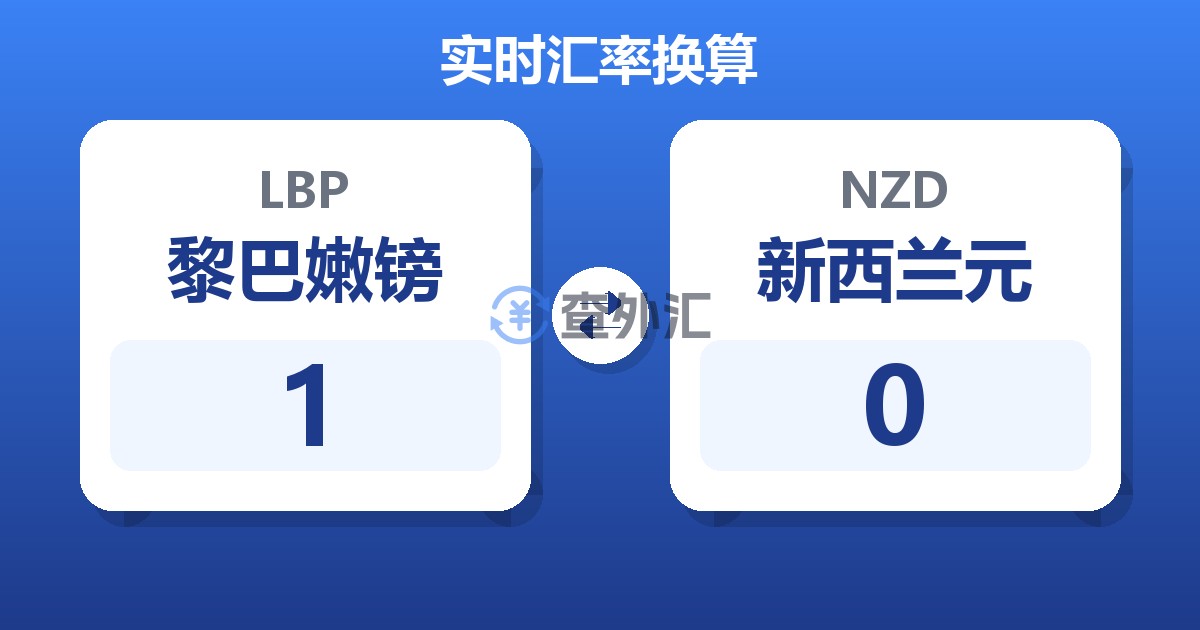 1黎巴嫩镑兑新西兰元