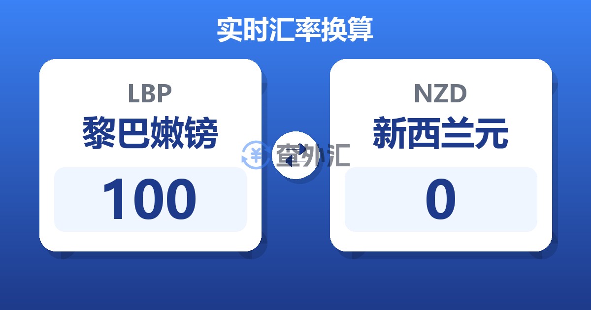 100黎巴嫩镑兑新西兰元