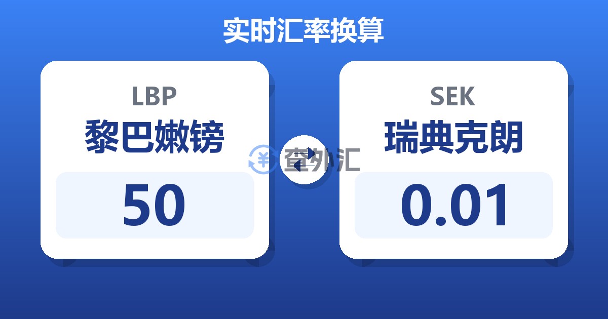 50黎巴嫩镑兑瑞典克朗