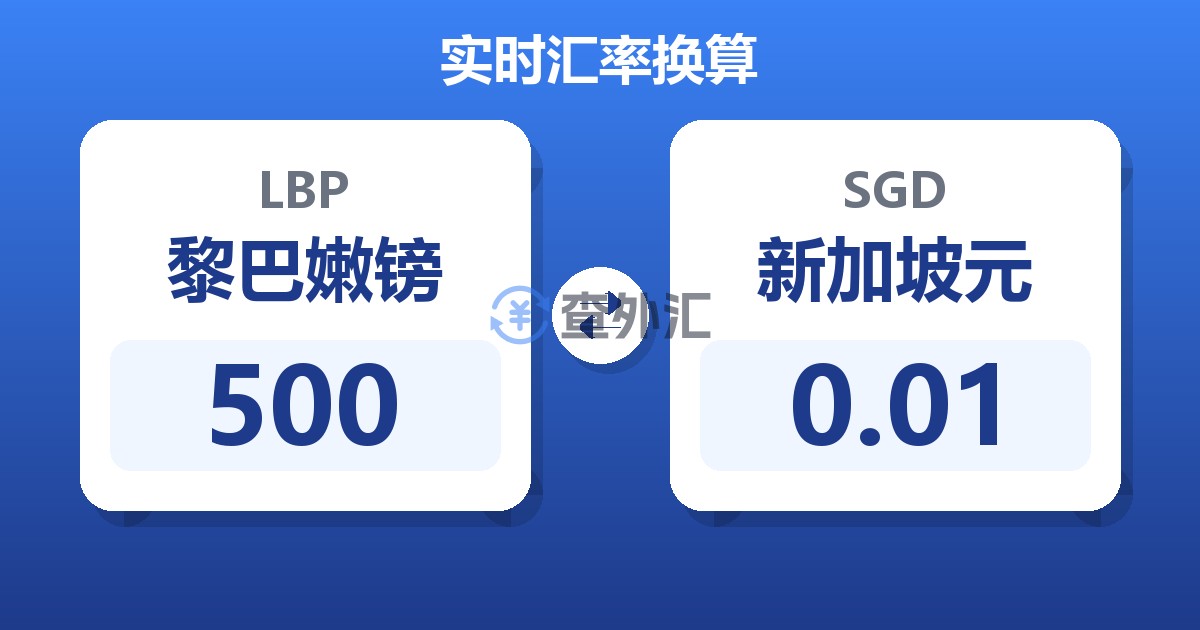 500黎巴嫩镑兑新加坡元