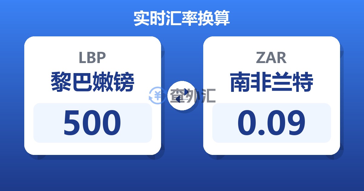 500黎巴嫩镑兑南非兰特