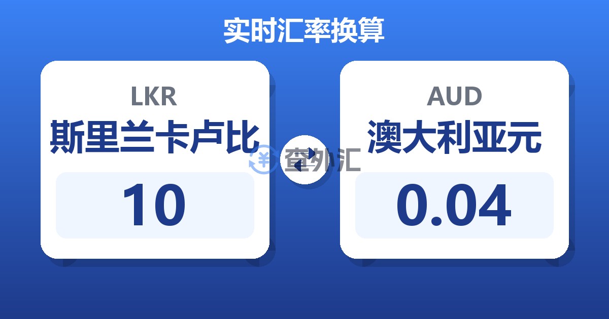 10斯里兰卡卢比兑澳大利亚元