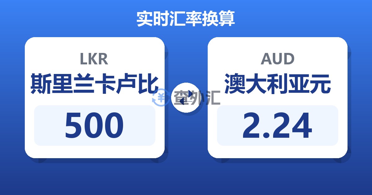 500斯里兰卡卢比兑澳大利亚元