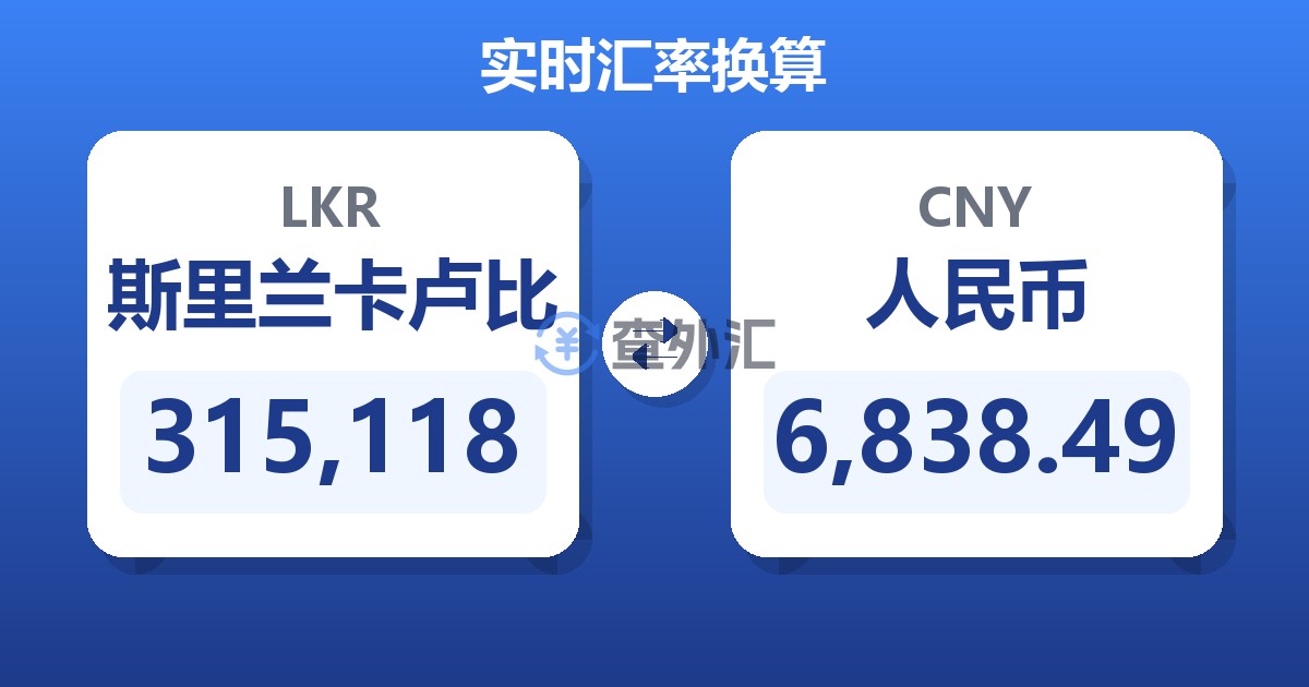 315,118斯里兰卡卢比兑人民币
