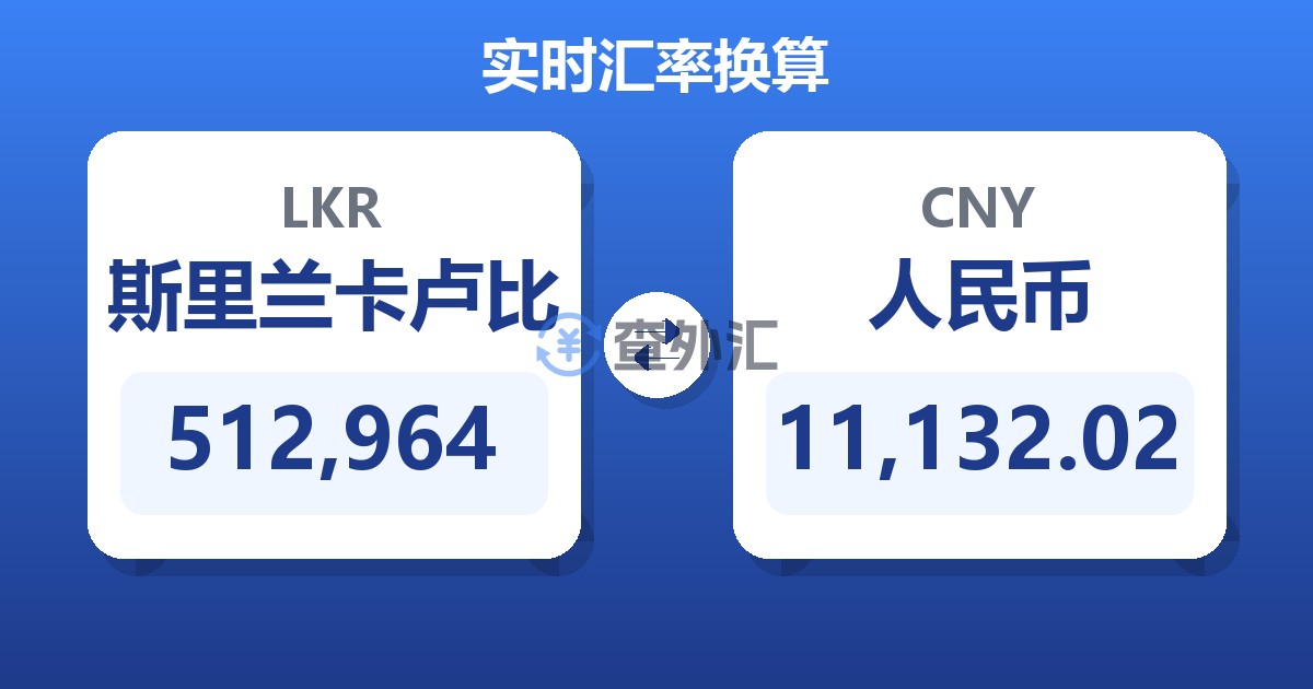 512,964斯里兰卡卢比兑人民币