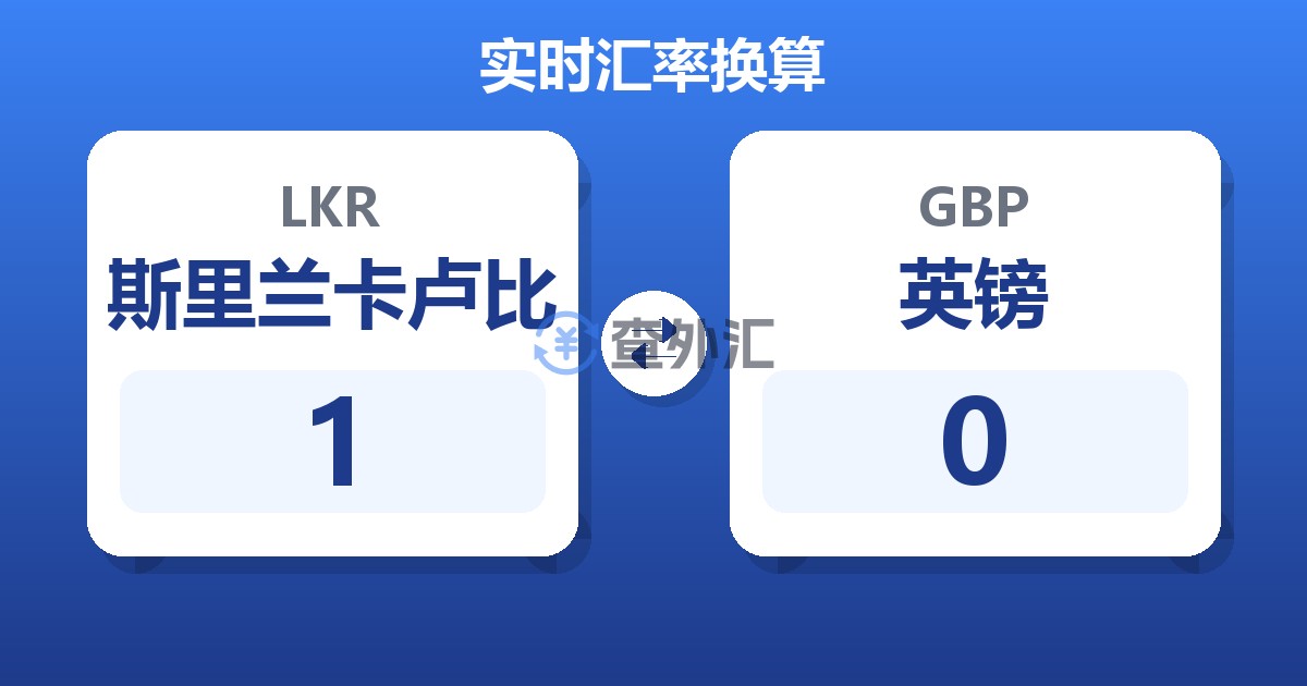 1斯里兰卡卢比兑英镑