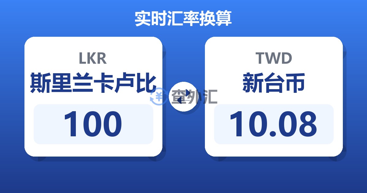 100斯里兰卡卢比兑新台币