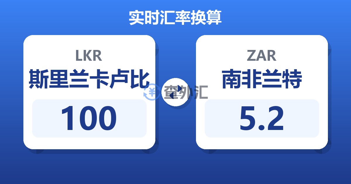 100斯里兰卡卢比兑南非兰特