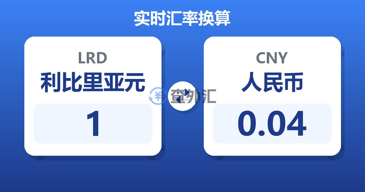 1利比里亚元兑人民币