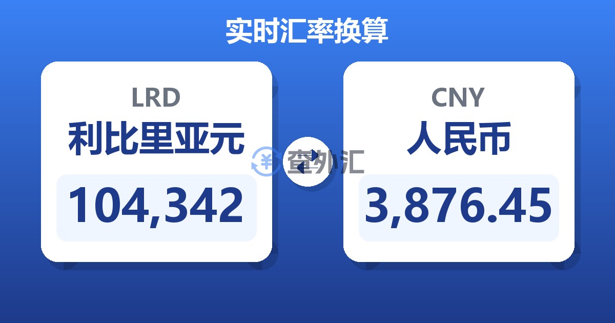 104,342利比里亚元兑人民币