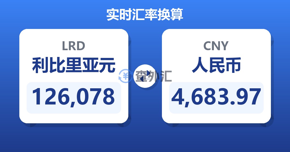 126,078利比里亚元兑人民币
