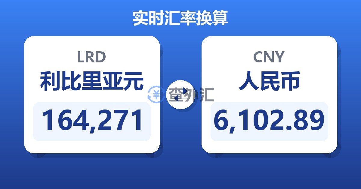 164,271利比里亚元兑人民币