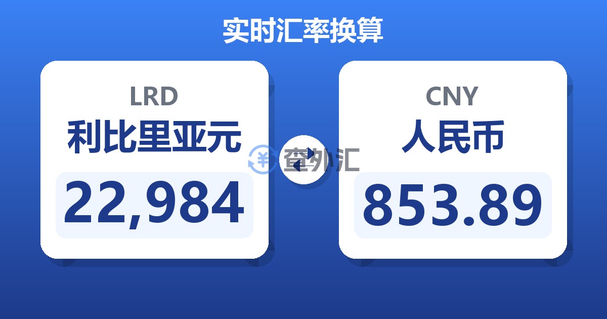 22,984利比里亚元兑人民币