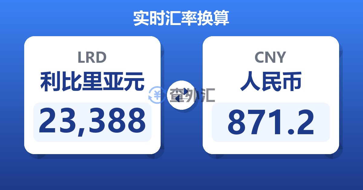 23,388利比里亚元兑人民币