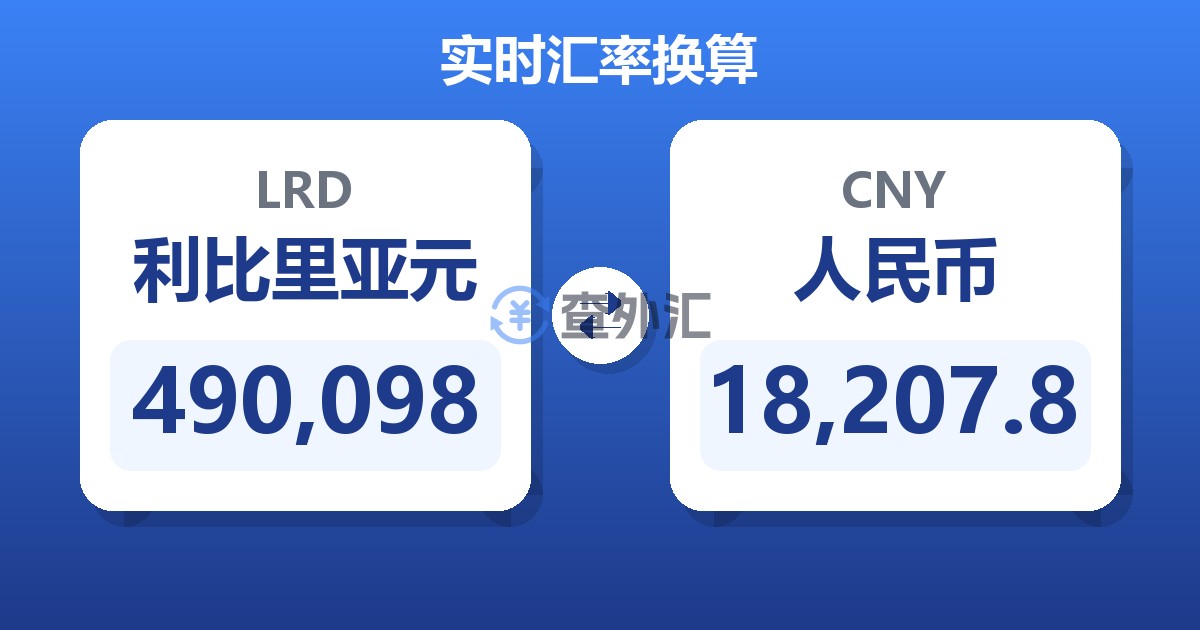 490,098利比里亚元兑人民币