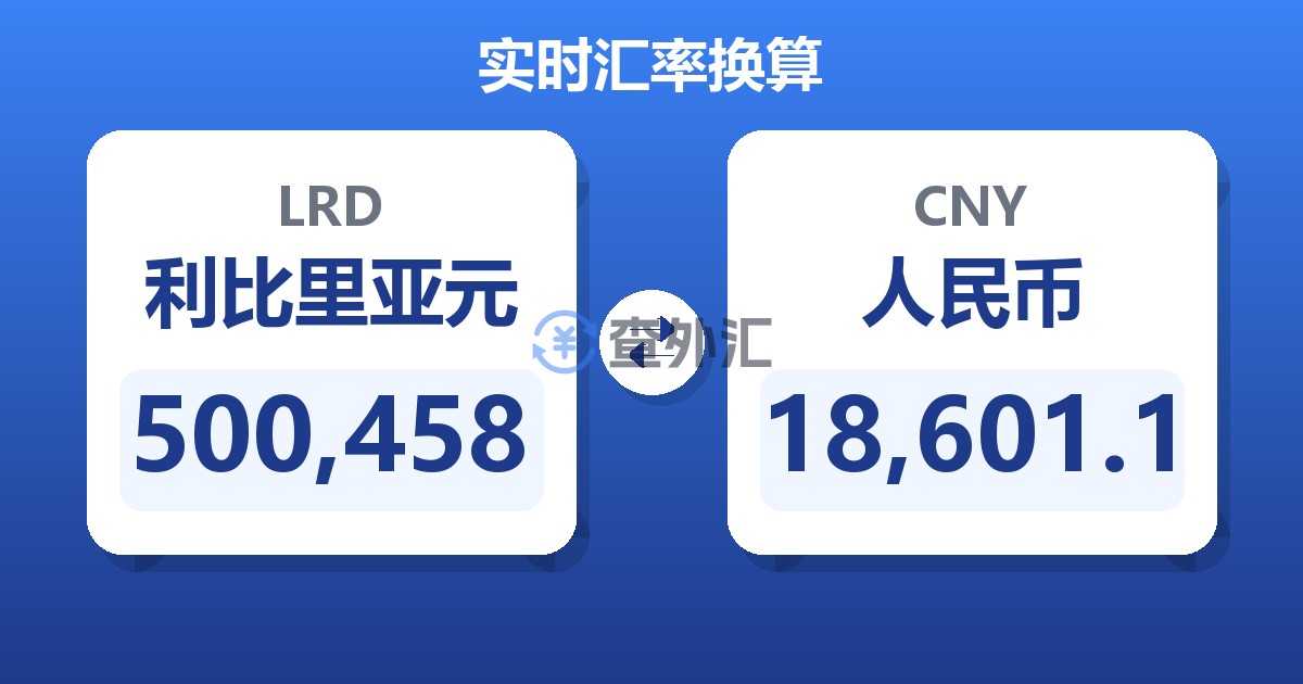 500,458利比里亚元兑人民币