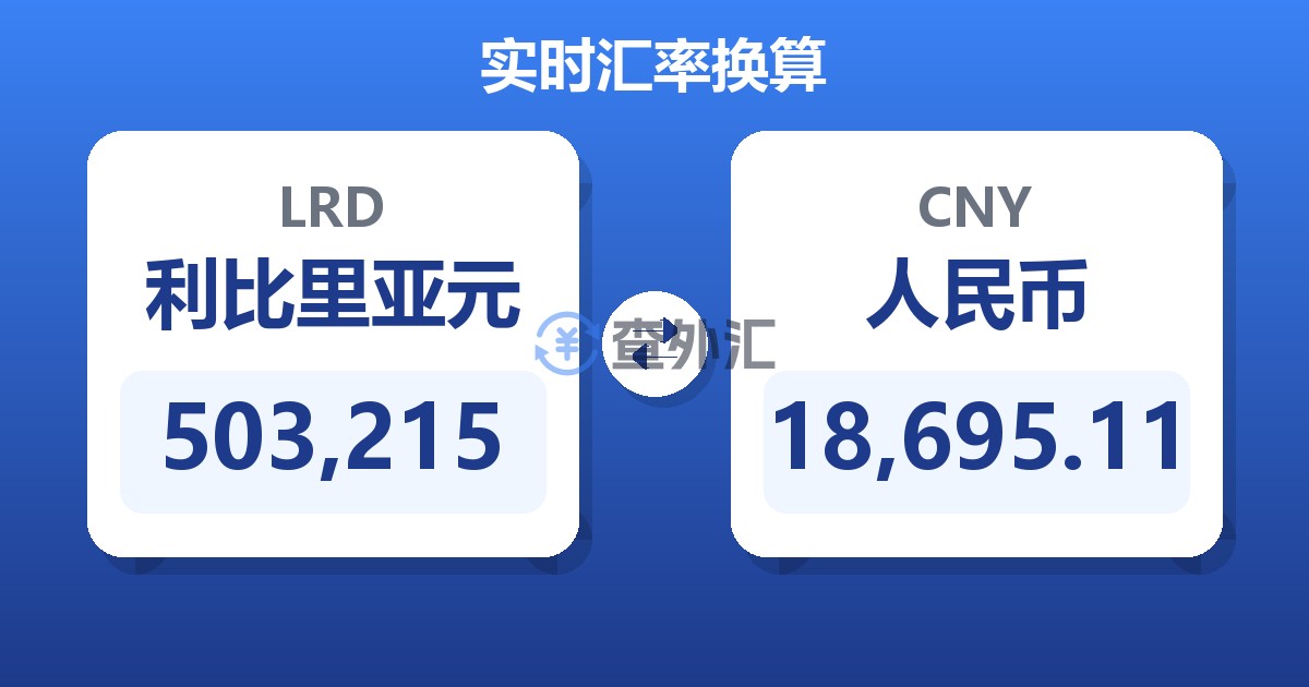 503,215利比里亚元兑人民币