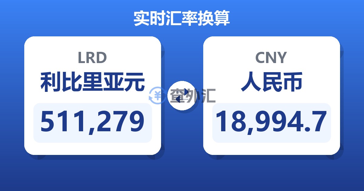 511,279利比里亚元兑人民币