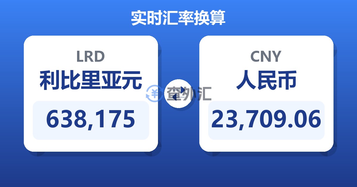 638,175利比里亚元兑人民币