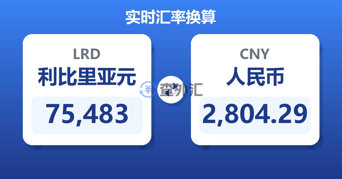 75,483利比里亚元兑人民币