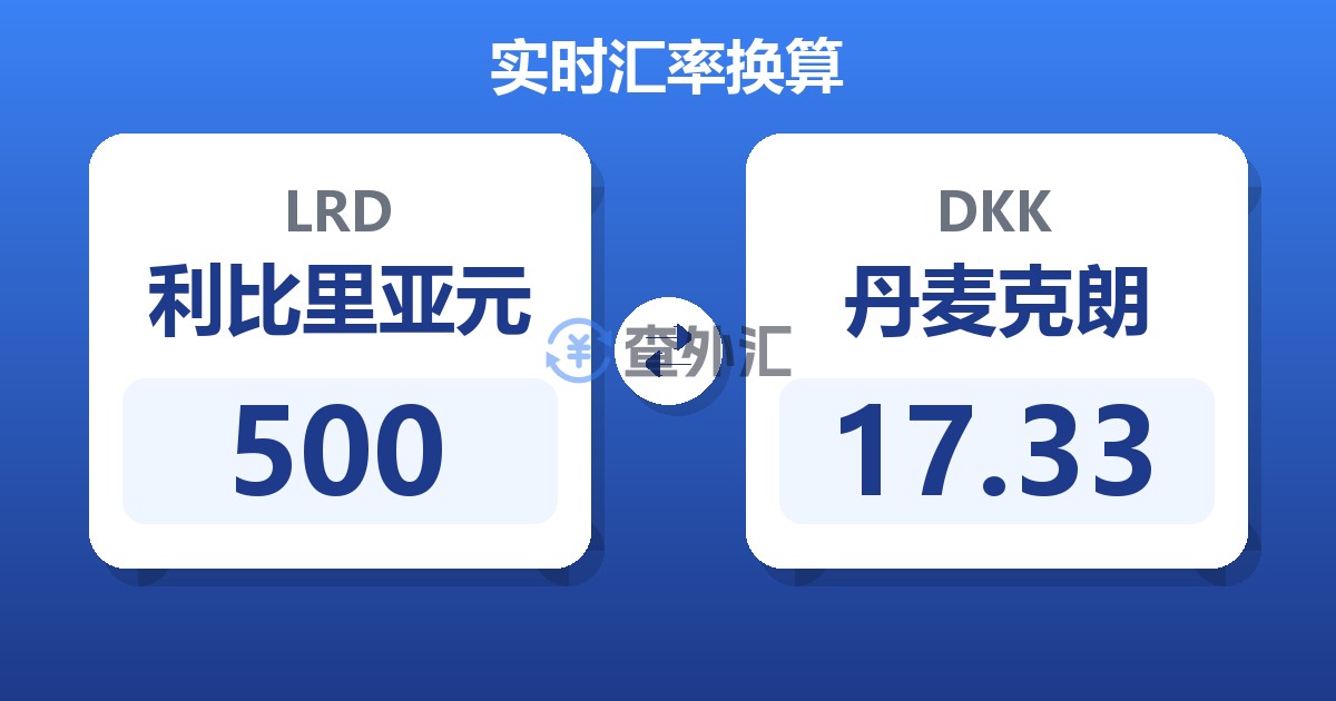 500利比里亚元兑丹麦克朗