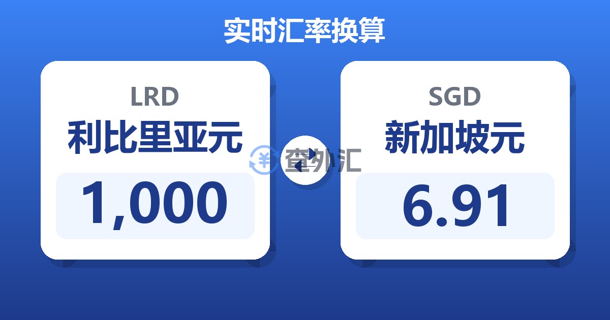 1,000利比里亚元兑新加坡元