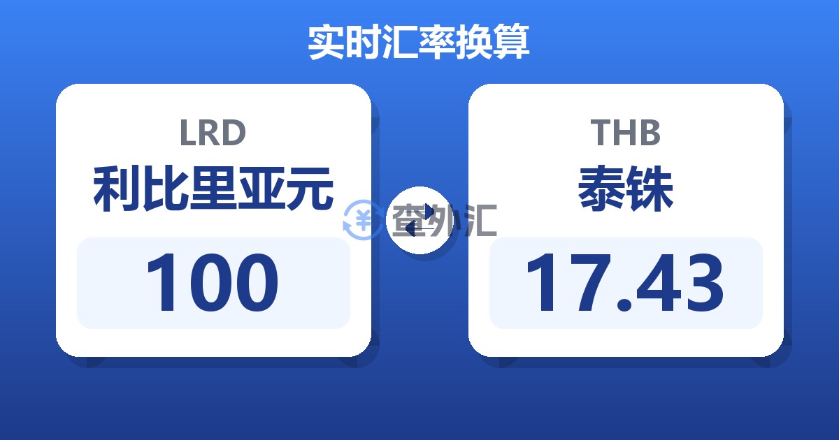 100利比里亚元兑泰铢