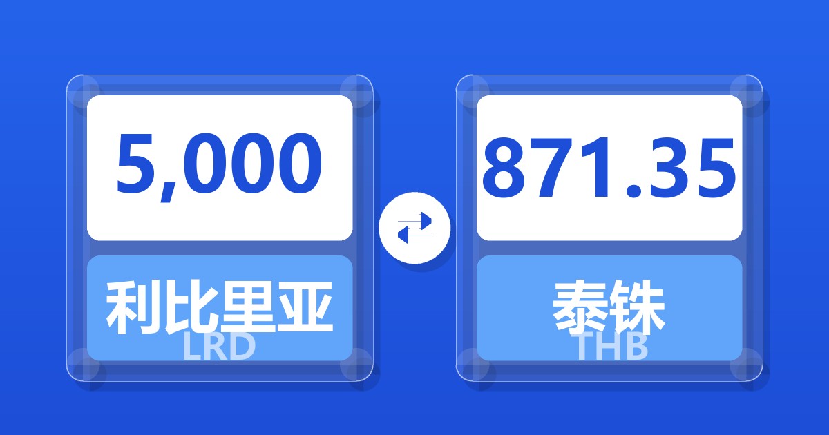 5,000利比里亚元兑泰铢