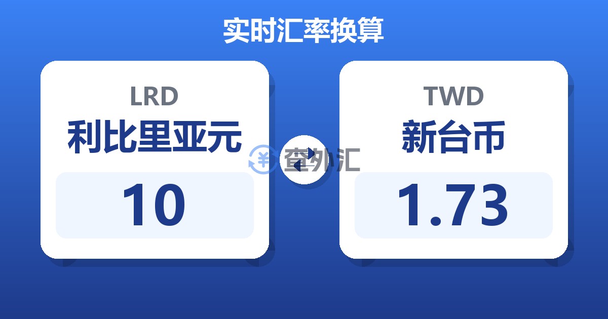 10利比里亚元兑新台币