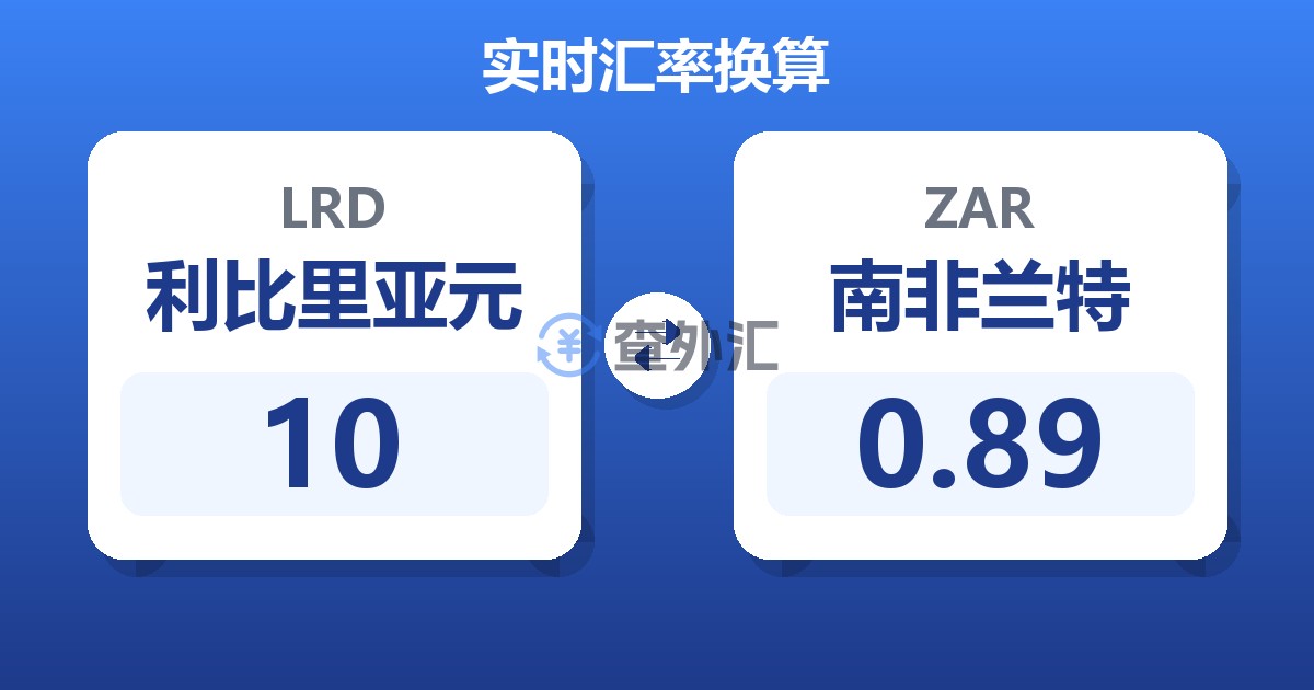 10利比里亚元兑南非兰特