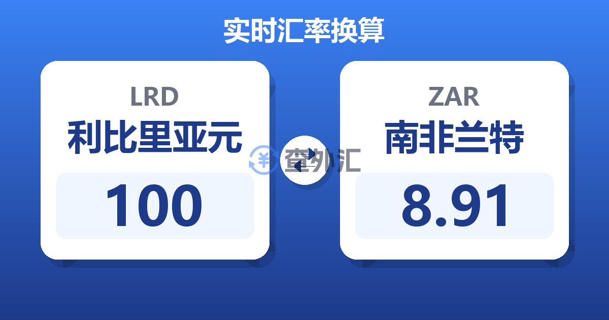100利比里亚元兑南非兰特