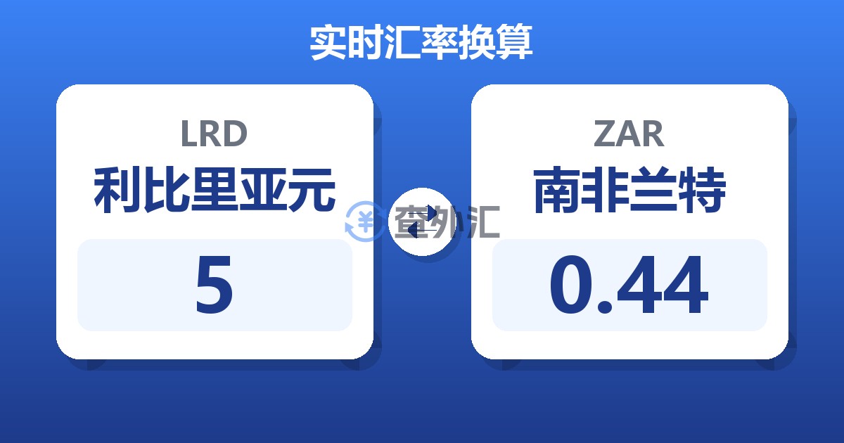 5利比里亚元兑南非兰特