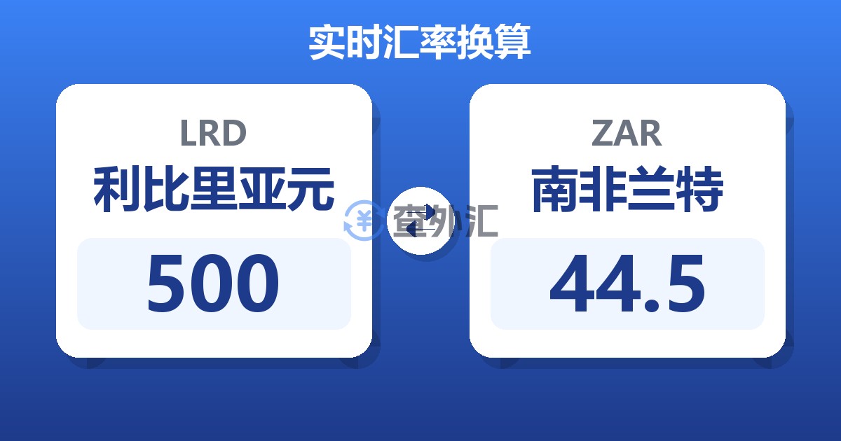 500利比里亚元兑南非兰特