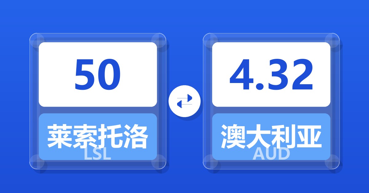 50莱索托洛蒂兑澳大利亚元