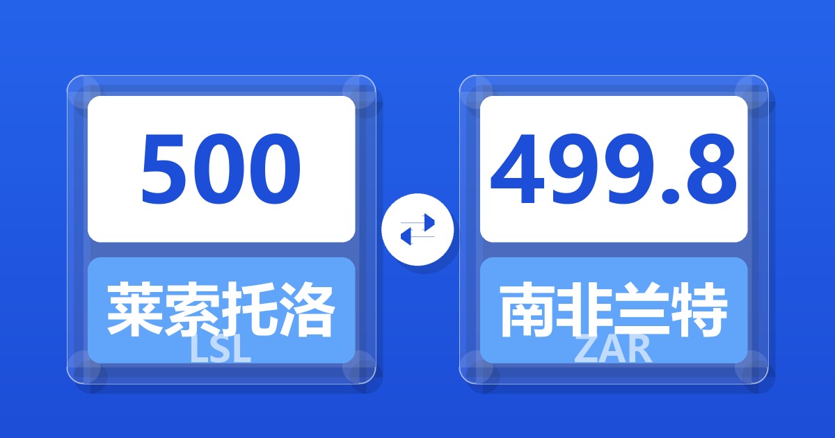 500莱索托洛蒂兑南非兰特