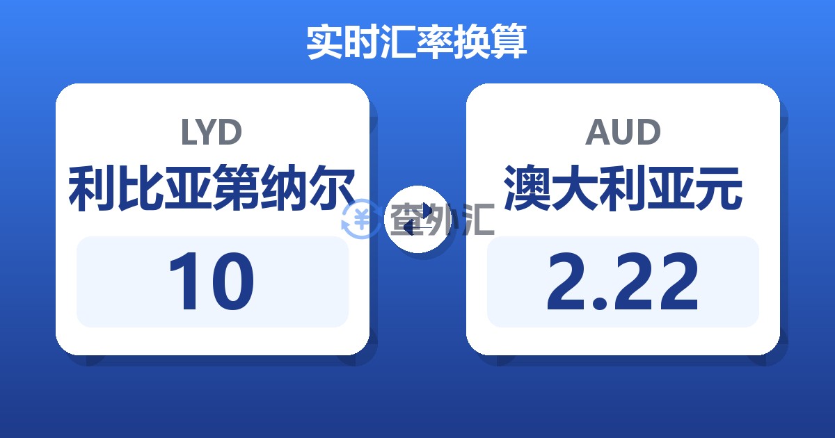 10利比亚第纳尔兑澳大利亚元