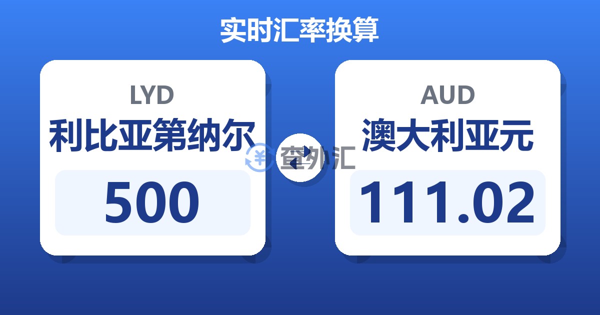 500利比亚第纳尔兑澳大利亚元