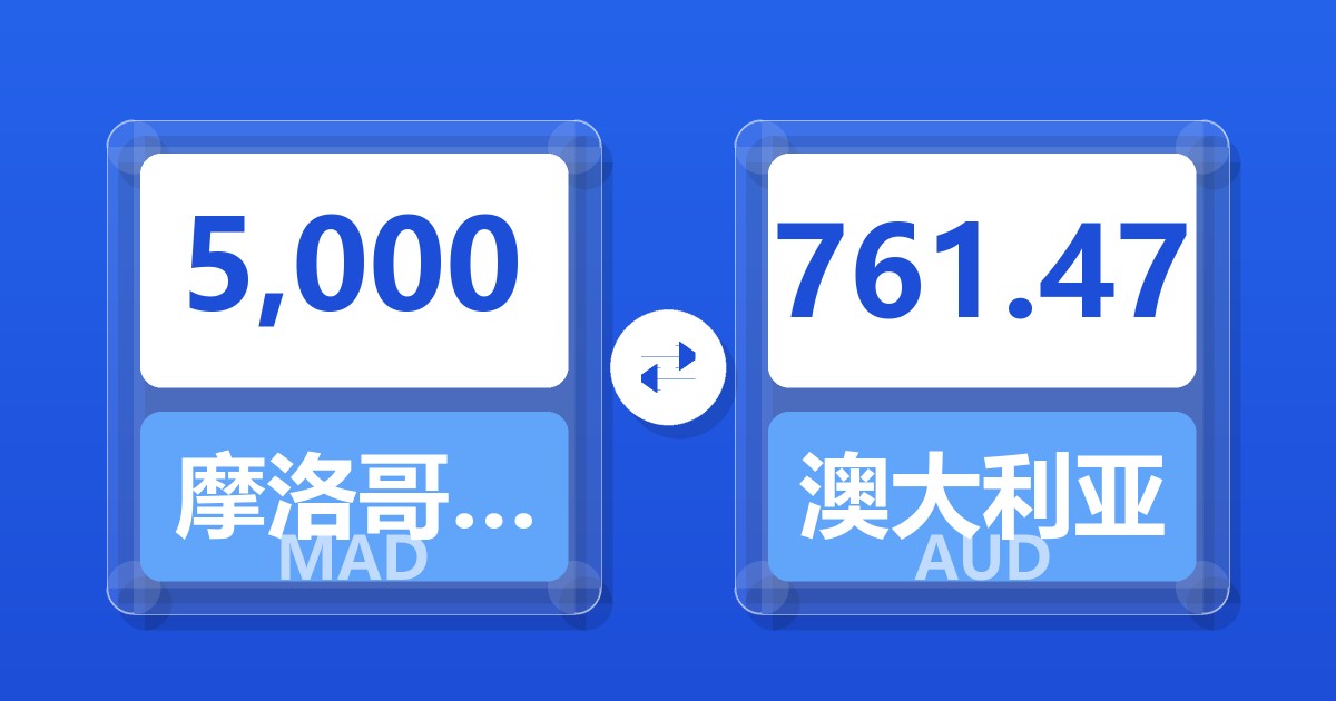 5,000摩洛哥迪拉姆兑澳大利亚元