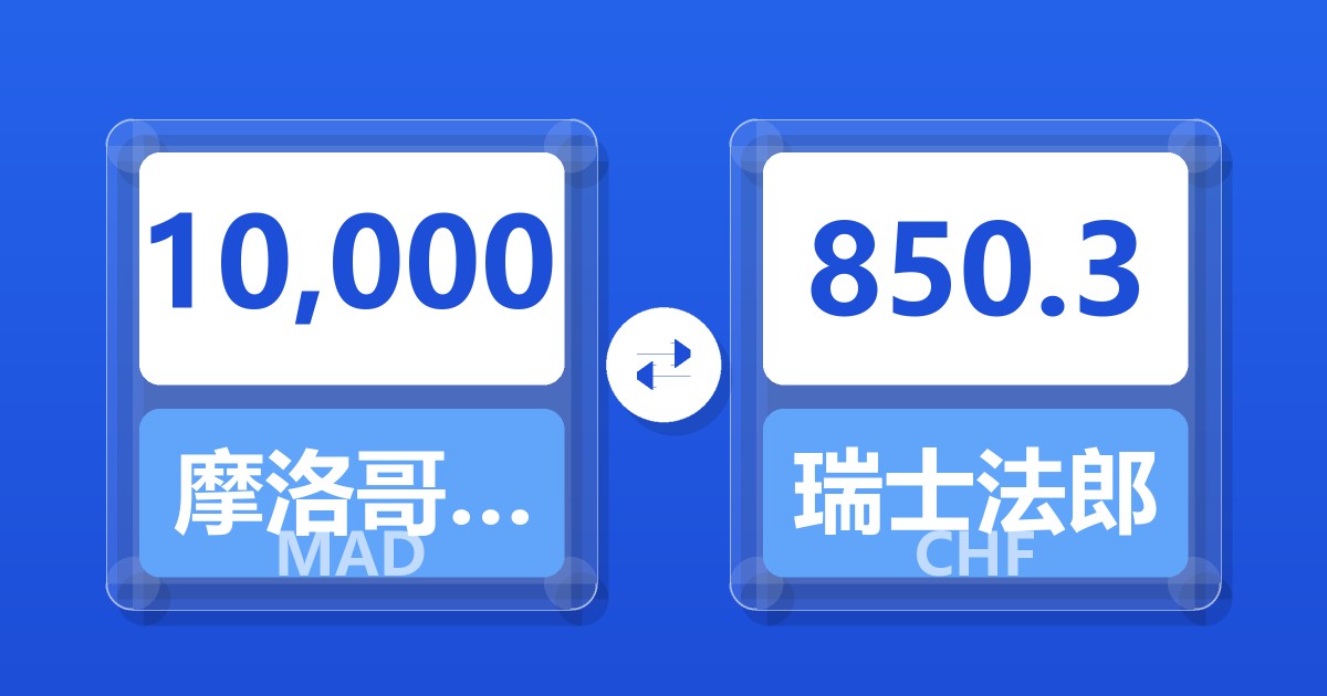 10,000摩洛哥迪拉姆兑瑞士法郎