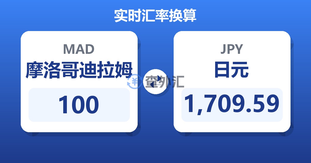 100摩洛哥迪拉姆兑日元