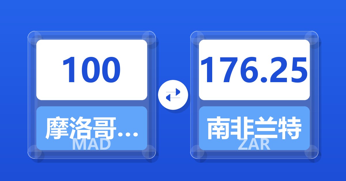 100摩洛哥迪拉姆兑南非兰特