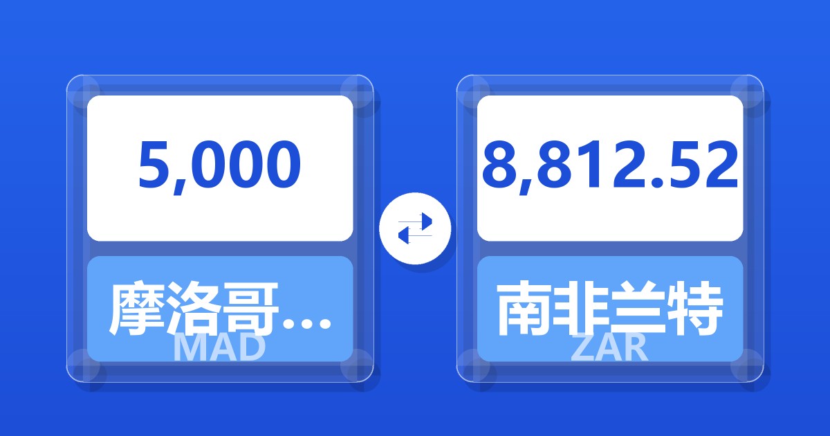 5,000摩洛哥迪拉姆兑南非兰特