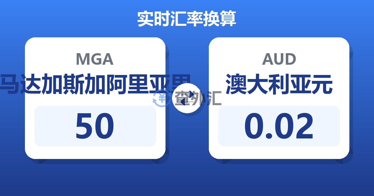 50马达加斯加阿里亚里兑澳大利亚元